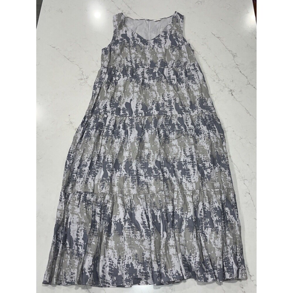 Poetry Maxi Sleeveless 100% Linen Lined Dress US 16 NWOT Lagenlook Coastal